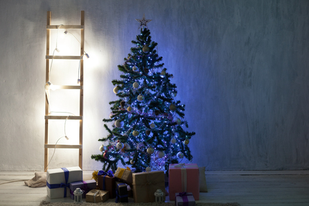 Christmas tree illumination Festoon Interior new year giftsの写真素材