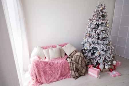 Christmas tree with presents new year holiday decor winter Garlandの写真素材