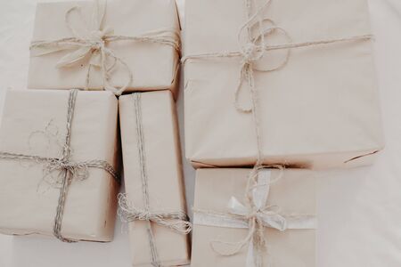 Christmas Gifts Christmas Decor beigeの写真素材