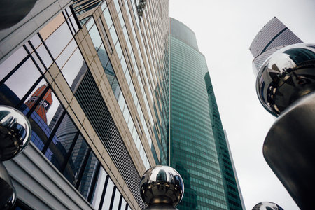 RUSSIA, MOSCOW - August 14,2019: Moscows sky-buying business city