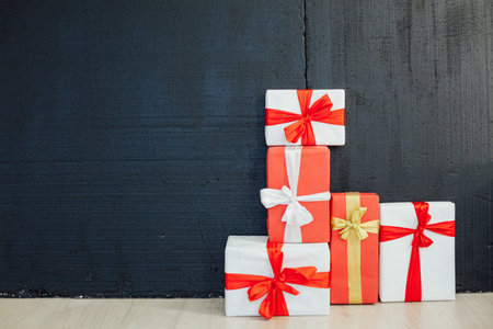 Lots of Christmas gifts new year holiday