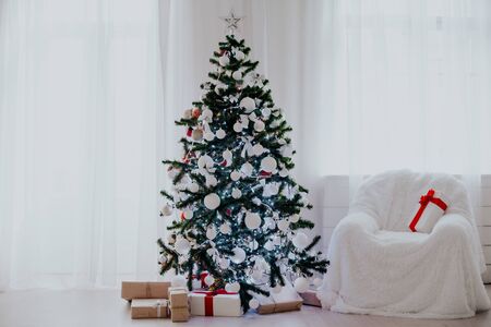 Christmas holidays with Christmas tree decor giftsの写真素材