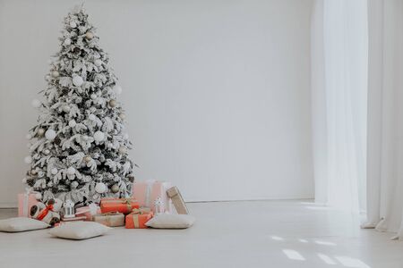 tree in the snow in intrerere new year winterの写真素材