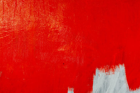 white gray background smears red paint wallの写真素材