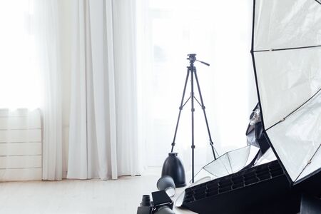 Flash photo studio equipment accessories photographer whiteの写真素材