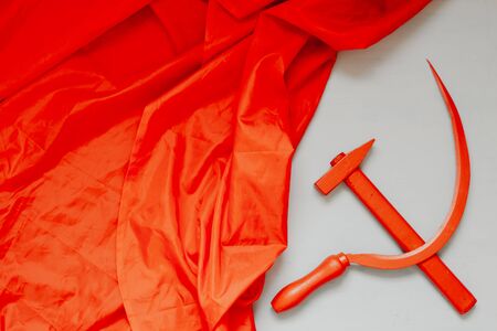 red sickle and hammer commadism spl Russia revolutionの写真素材