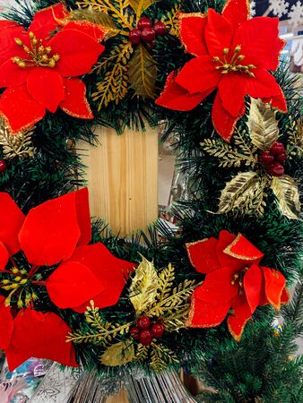 Christmas tree decor presents new yearの写真素材