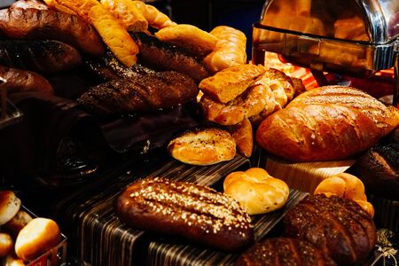 delicious fresh bread buns cupcakes bakery restaurantの写真素材