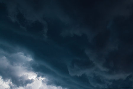 dark clouds of bad weather before the rain