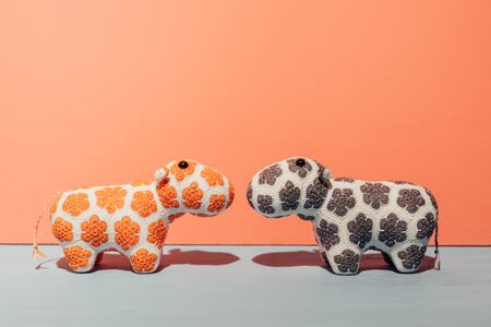 soft toy family behemoths gift for the holidayの写真素材