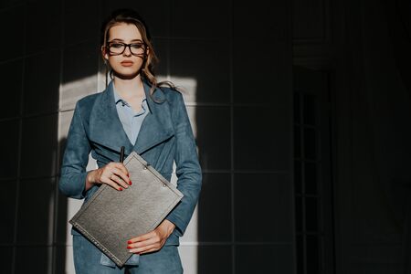 Portrait of business woman employee nice oneの写真素材