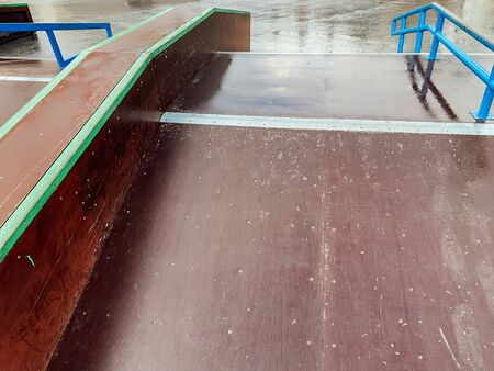 Roller playground ramp for skating rollersの写真素材