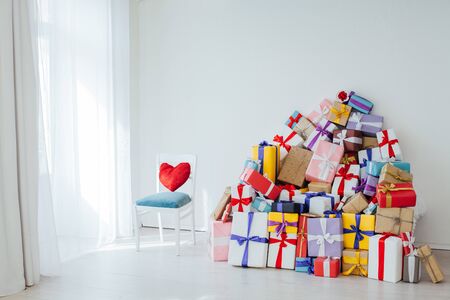 lots of different birthday gifts New Year Christmasの写真素材