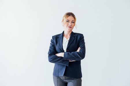 portrait of a businesswoman with paperwork at work in the officeの写真素材