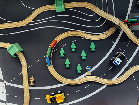 toys road with machines for developing games