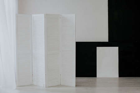 White black room wardrobe interior dressing roomの写真素材