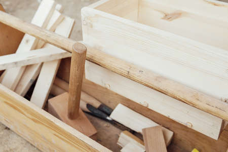 tools to work with the carpenters wood on the table as a backgroundの写真素材