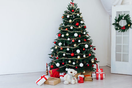 New Years Interior Christmas Tree with gifts decor 2021 2022