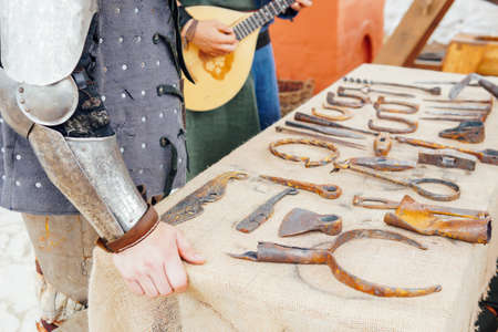 Blacksmith tools to work with fire and metalの写真素材