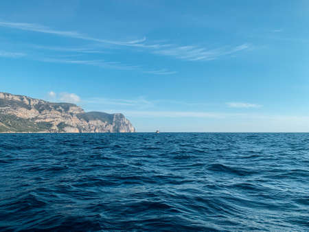 landscape sea beautiful mountains and blue skyの写真素材