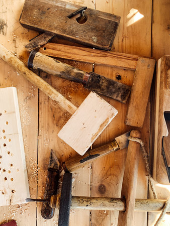 tools for carpenter carpenters work as a background