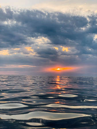 beautiful sea beach landscape and sunset skyの写真素材