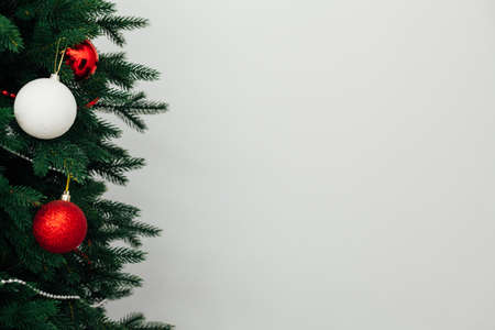 Christmas interior of the christmas tree pine new year giftsの写真素材