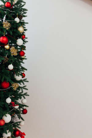 Christmas tree pine new year decor place for inscriptionの写真素材