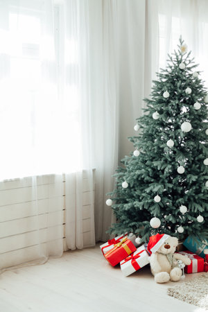 Interior Christmas tree pine decor gifts winterの写真素材