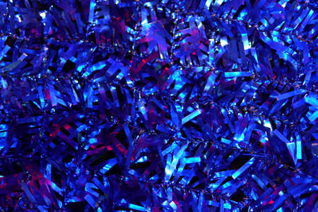 Christmas garland lights on New Years Eve bokehの写真素材