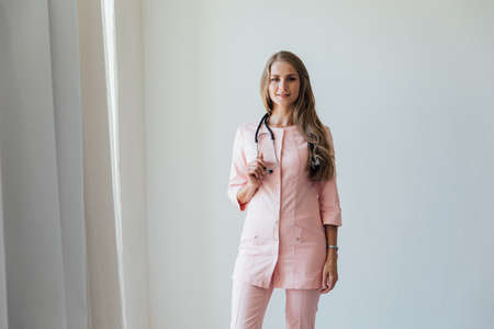 woman doctor therapist in a medical hospitalの写真素材