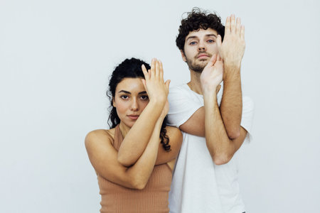Man and woman together doing exercises family yoga asana fitness