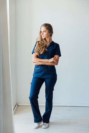 beautiful woman doctor doctor in a medical hospitalの写真素材