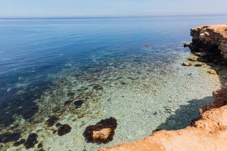 Beautiful landscape calm calm blue sea and skyの写真素材