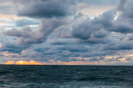 beautiful nature sea walk sea voyage sky in the cloudsの写真素材