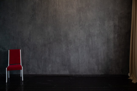 red chair on black background interior furniture
