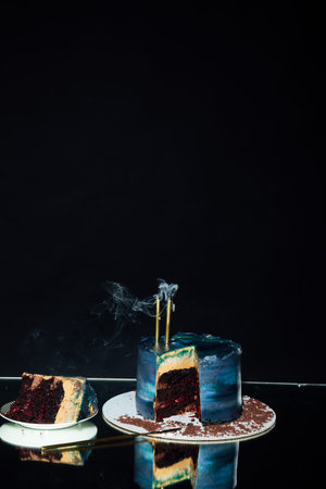 birthday cake cake two candles dessert sweets