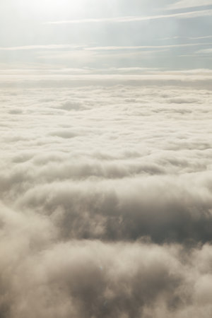 sky with thick clouds travel flightの写真素材