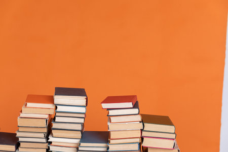 Book pattern background for wisdom, science and education. Reading and writing conceptの写真素材