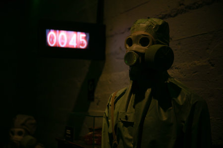 Man in Chemical Biological Radiation Protection Suit