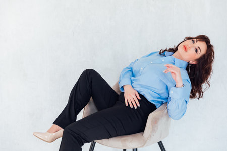 Beautiful business woman in formal business suitの写真素材