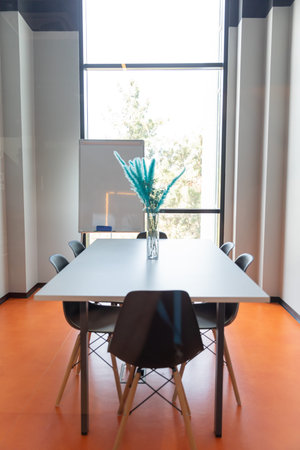 Office interior with a conference table