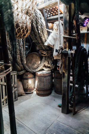 property of an old wooden shipの写真素材