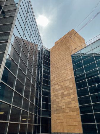 building with glass and concrete windows niceの写真素材