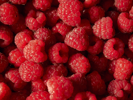 natural food - red raspberry close up