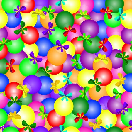 Christmas balloons patternのイラスト素材