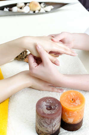 Hands massage in the spa salonの写真素材