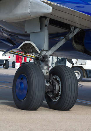 Landing gear of airplaneの写真素材