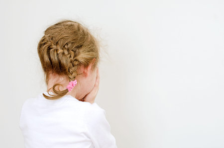 Little girl crying in the corner 