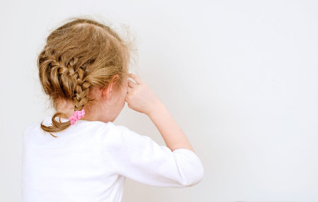Little girl crying in the corner 
